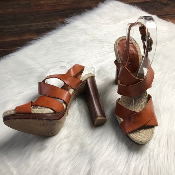SCHUTZ Shoes - Schutz Light Brown Strappy Heels